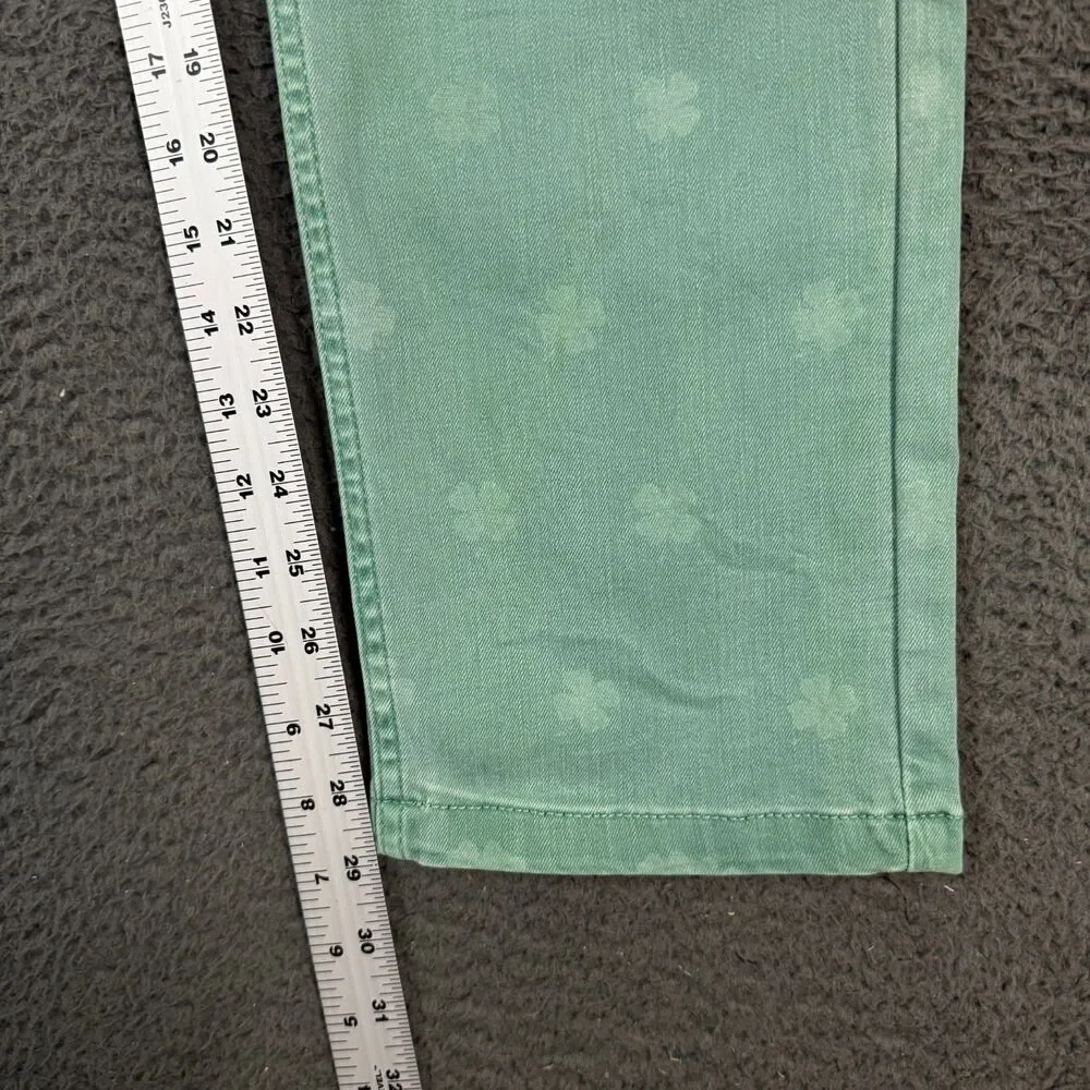 Mugsy Jeans Mens 34x30 Green Murphys Shamrock Slim Fit Stretch Denim Pants